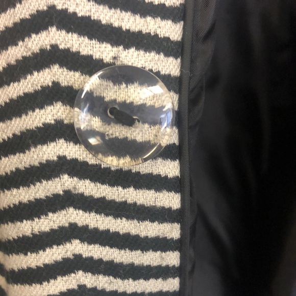 Ben Sherman Black White Striped Pea Coat Size M - Picture 13 of 16